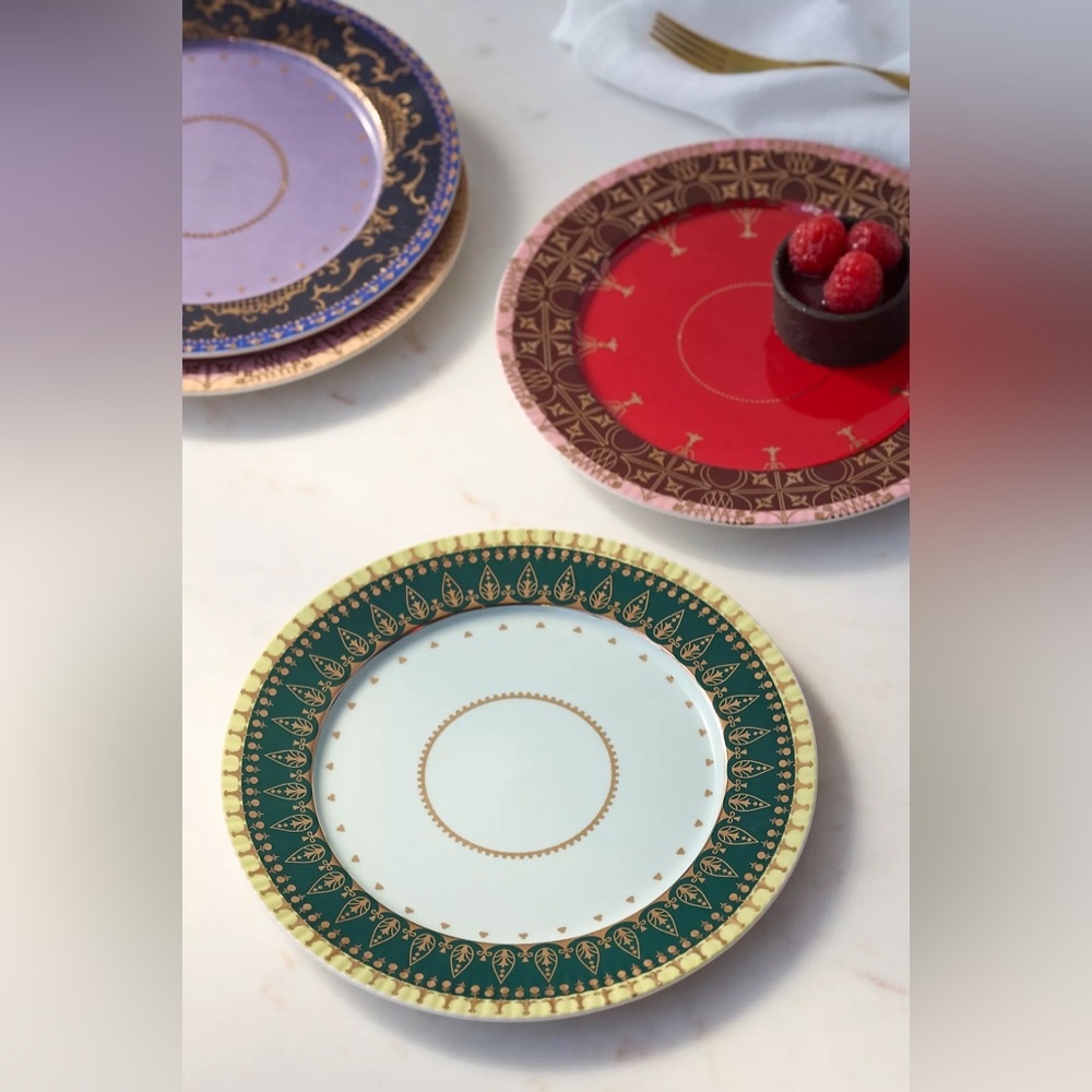 Anthropologie THE HONORA STONEWARE DESSERT PLATE SET OF 4 - Picture 3 of 12